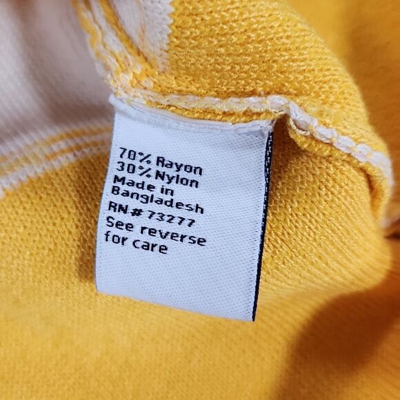 ☔️🔺️Nine West Yellow & White Striped Stretch Fitted Sleeveless Top Medium - Picture 8 of 9